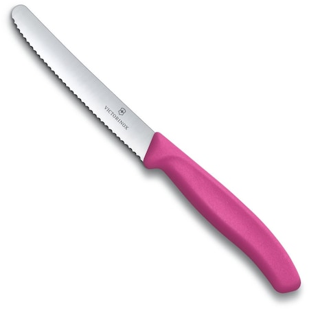 Swiss Army Brands Kitchen Swiss Classic Utility - Colored 40.5In Serrated, Round Blade, 0.75In Width At Handle Pink VIC-6.7836.L115